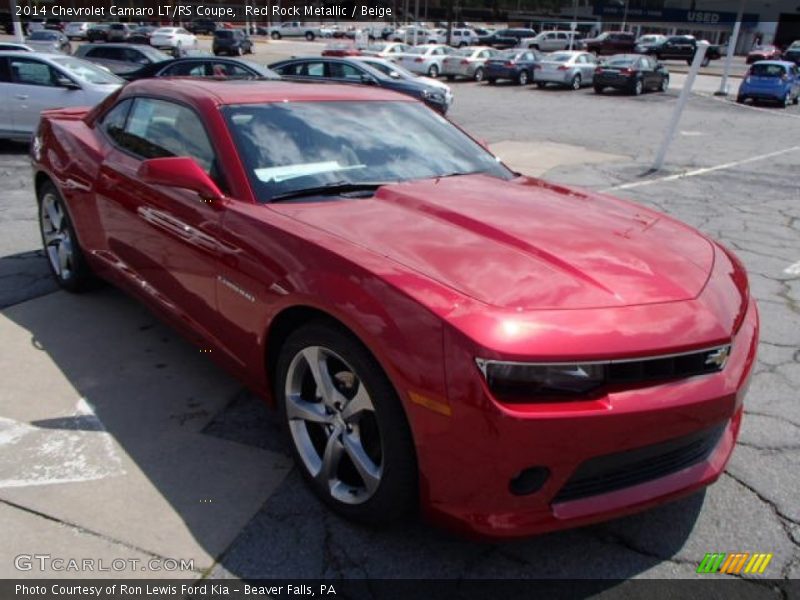 Red Rock Metallic / Beige 2014 Chevrolet Camaro LT/RS Coupe