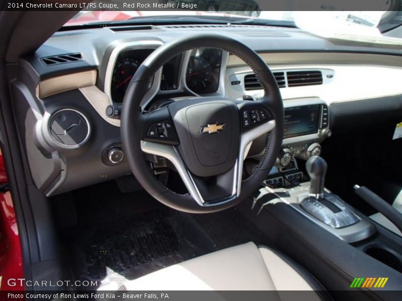 Red Rock Metallic / Beige 2014 Chevrolet Camaro LT/RS Coupe