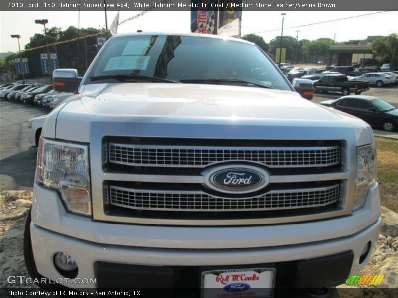 White Platinum Metallic Tri Coat / Medium Stone Leather/Sienna Brown 2010 Ford F150 Platinum SuperCrew 4x4