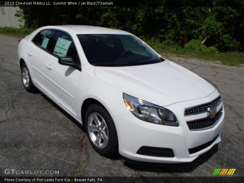 Summit White / Jet Black/Titanium 2013 Chevrolet Malibu LS