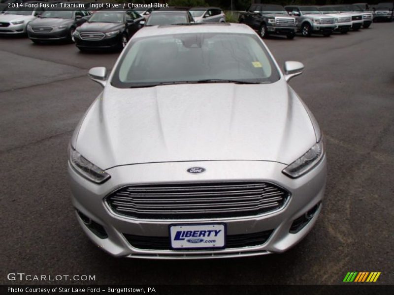 Ingot Silver / Charcoal Black 2014 Ford Fusion Titanium