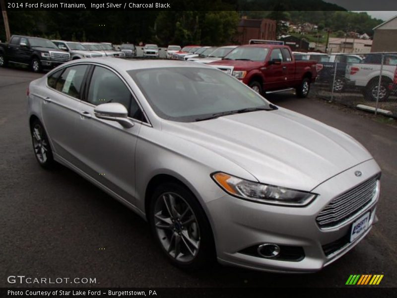 Ingot Silver / Charcoal Black 2014 Ford Fusion Titanium