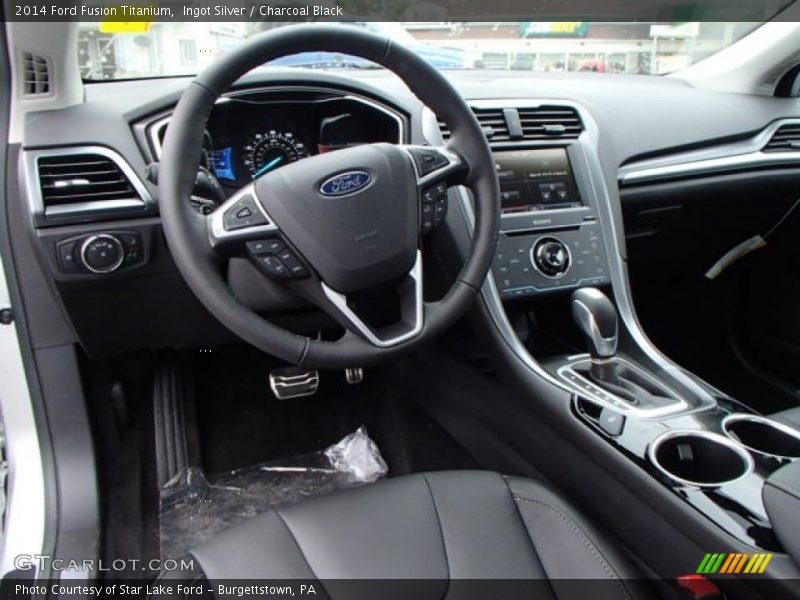 Ingot Silver / Charcoal Black 2014 Ford Fusion Titanium