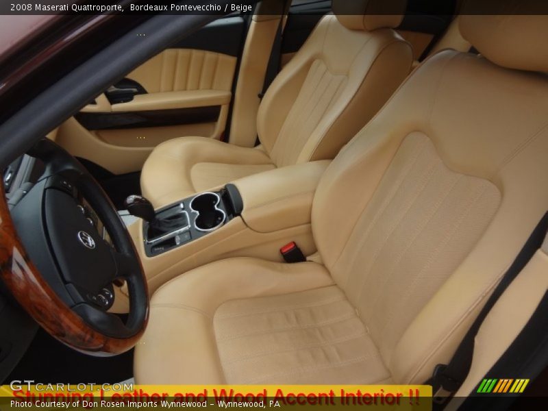 Bordeaux Pontevecchio / Beige 2008 Maserati Quattroporte