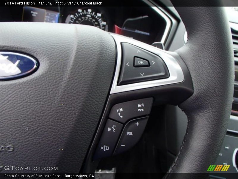 Ingot Silver / Charcoal Black 2014 Ford Fusion Titanium