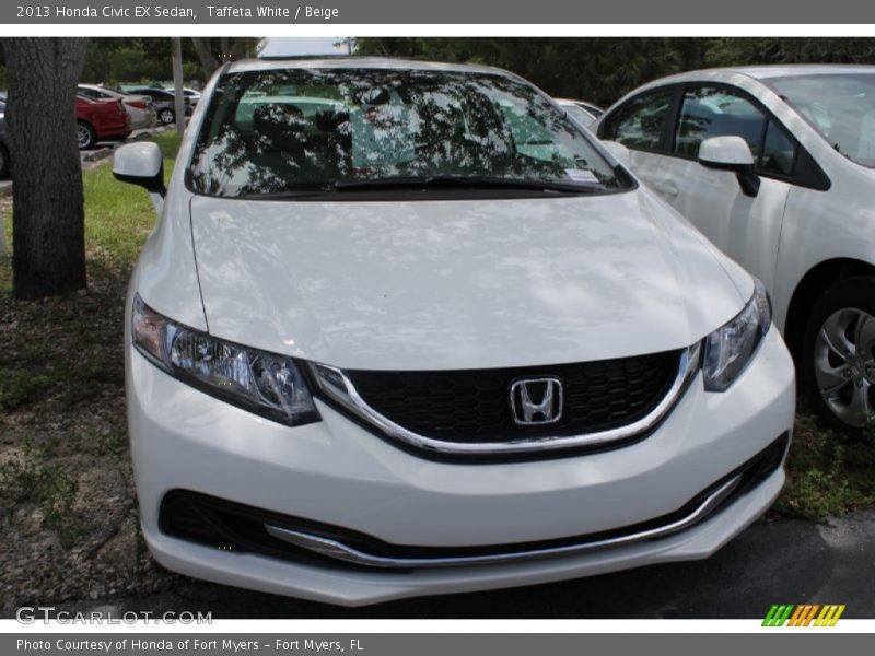 Taffeta White / Beige 2013 Honda Civic EX Sedan