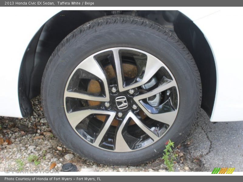 Taffeta White / Beige 2013 Honda Civic EX Sedan