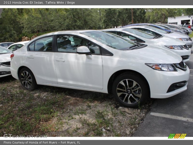 Taffeta White / Beige 2013 Honda Civic EX Sedan