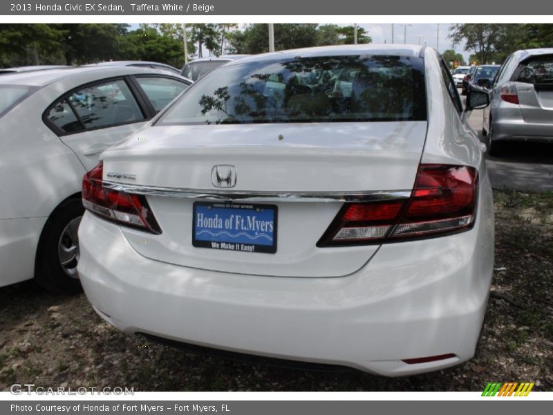 Taffeta White / Beige 2013 Honda Civic EX Sedan