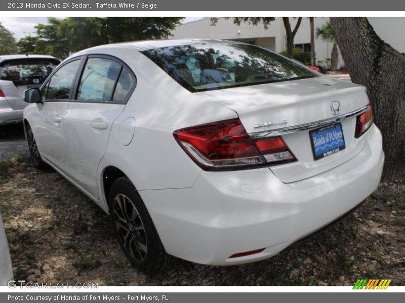 Taffeta White / Beige 2013 Honda Civic EX Sedan