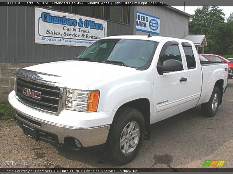 Summit White / Dark Titanium/Light Titanium 2011 GMC Sierra 1500 SLE Extended Cab 4x4