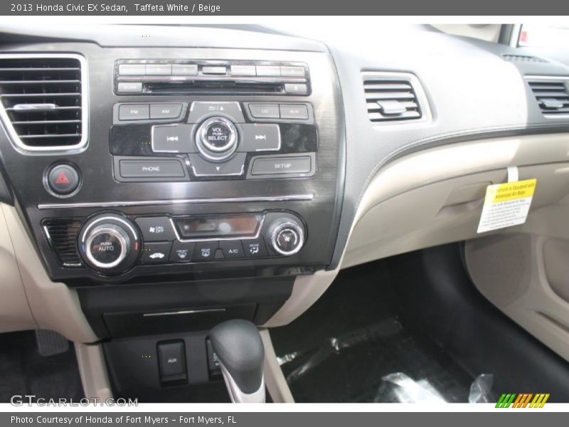 Taffeta White / Beige 2013 Honda Civic EX Sedan