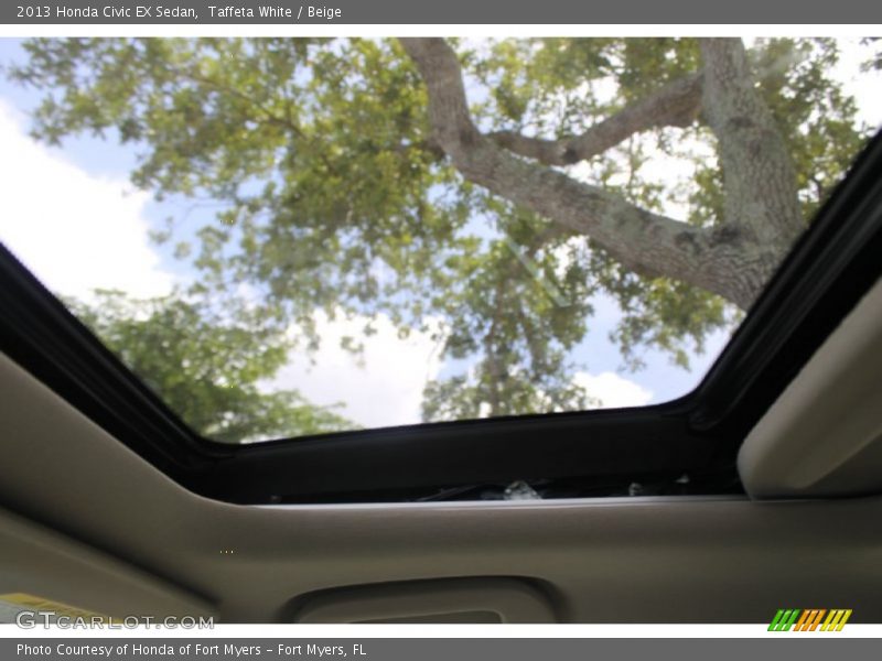 Taffeta White / Beige 2013 Honda Civic EX Sedan
