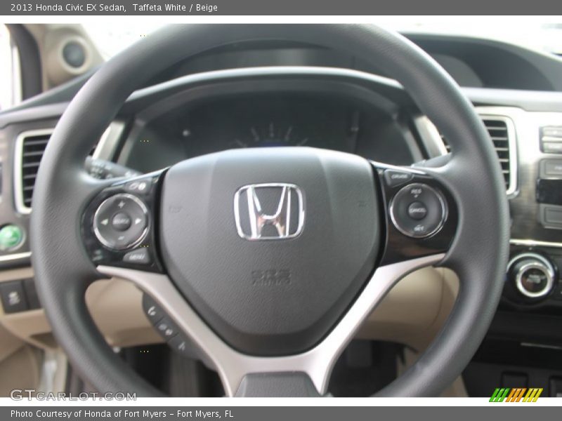 Taffeta White / Beige 2013 Honda Civic EX Sedan