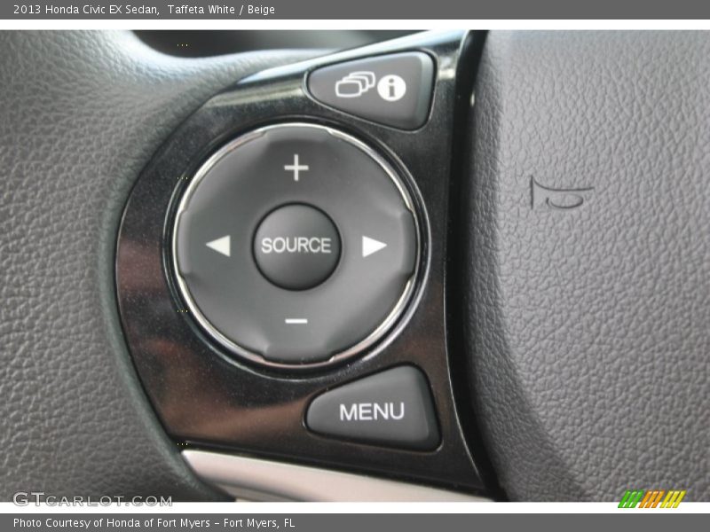 Taffeta White / Beige 2013 Honda Civic EX Sedan