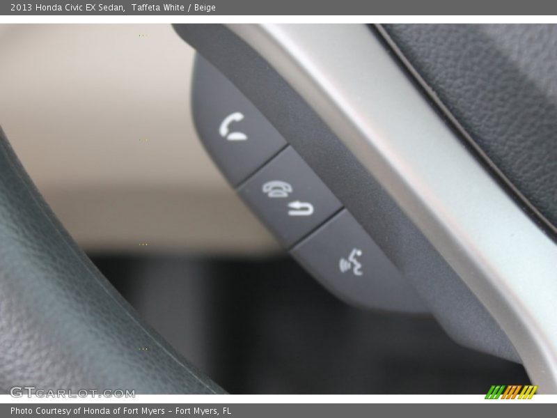 Taffeta White / Beige 2013 Honda Civic EX Sedan