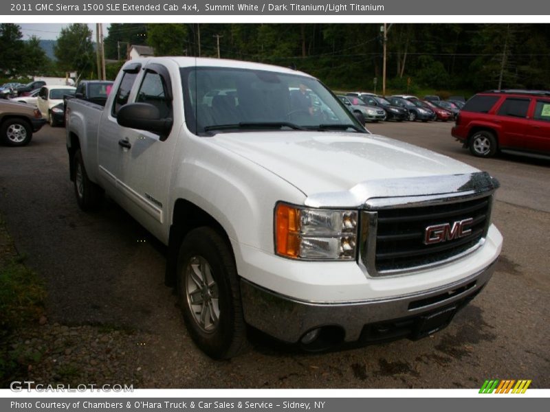 Summit White / Dark Titanium/Light Titanium 2011 GMC Sierra 1500 SLE Extended Cab 4x4