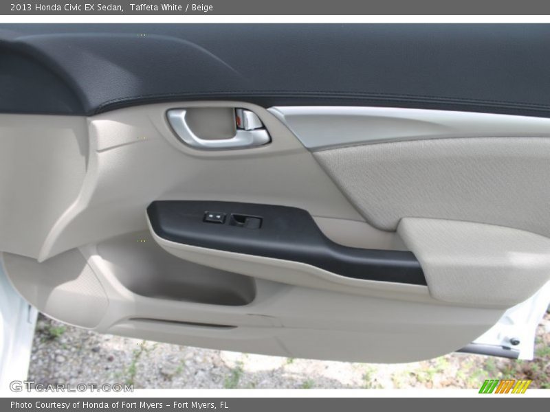 Taffeta White / Beige 2013 Honda Civic EX Sedan