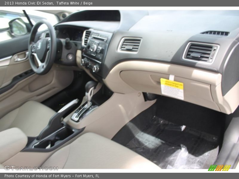 Taffeta White / Beige 2013 Honda Civic EX Sedan