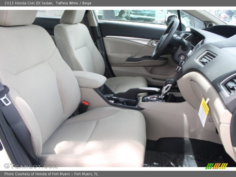 Taffeta White / Beige 2013 Honda Civic EX Sedan