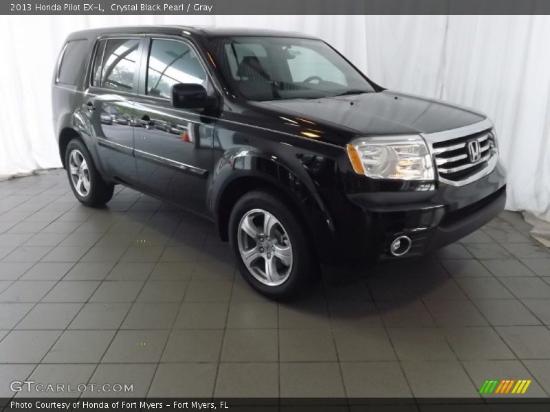 Crystal Black Pearl / Gray 2013 Honda Pilot EX-L