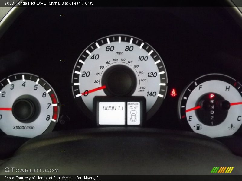 Crystal Black Pearl / Gray 2013 Honda Pilot EX-L