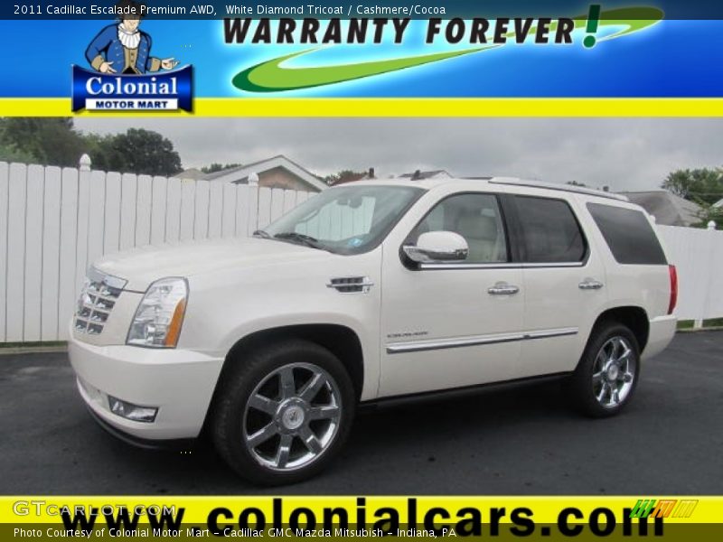 White Diamond Tricoat / Cashmere/Cocoa 2011 Cadillac Escalade Premium AWD