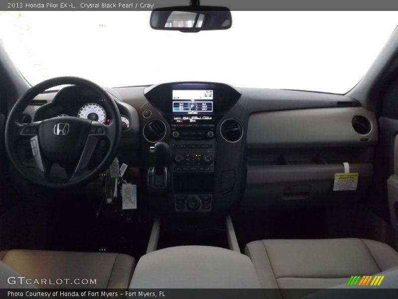 Crystal Black Pearl / Gray 2013 Honda Pilot EX-L