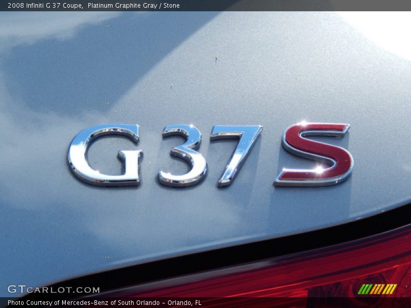 Platinum Graphite Gray / Stone 2008 Infiniti G 37 Coupe