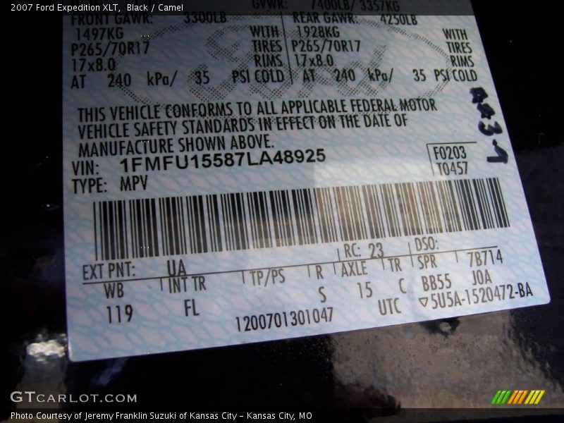 Black / Camel 2007 Ford Expedition XLT