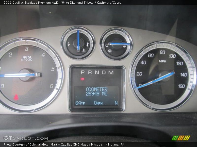 White Diamond Tricoat / Cashmere/Cocoa 2011 Cadillac Escalade Premium AWD