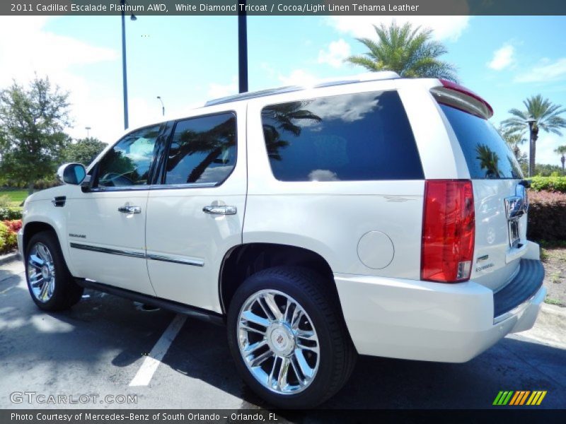 White Diamond Tricoat / Cocoa/Light Linen Tehama Leather 2011 Cadillac Escalade Platinum AWD