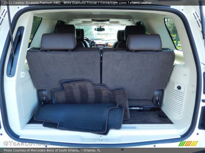 White Diamond Tricoat / Cocoa/Light Linen Tehama Leather 2011 Cadillac Escalade Platinum AWD