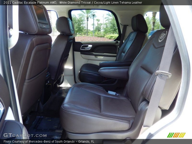 White Diamond Tricoat / Cocoa/Light Linen Tehama Leather 2011 Cadillac Escalade Platinum AWD