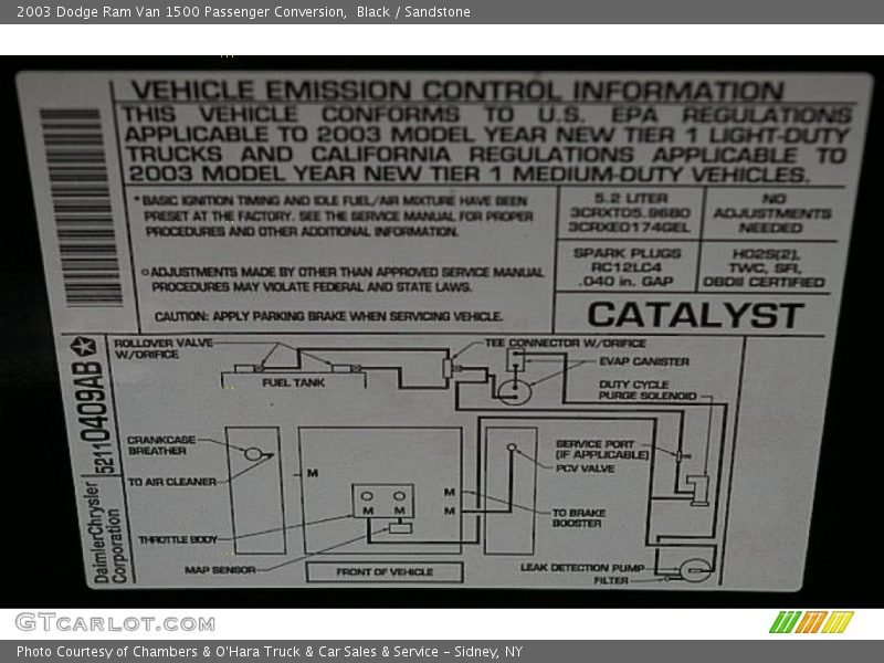 Black / Sandstone 2003 Dodge Ram Van 1500 Passenger Conversion