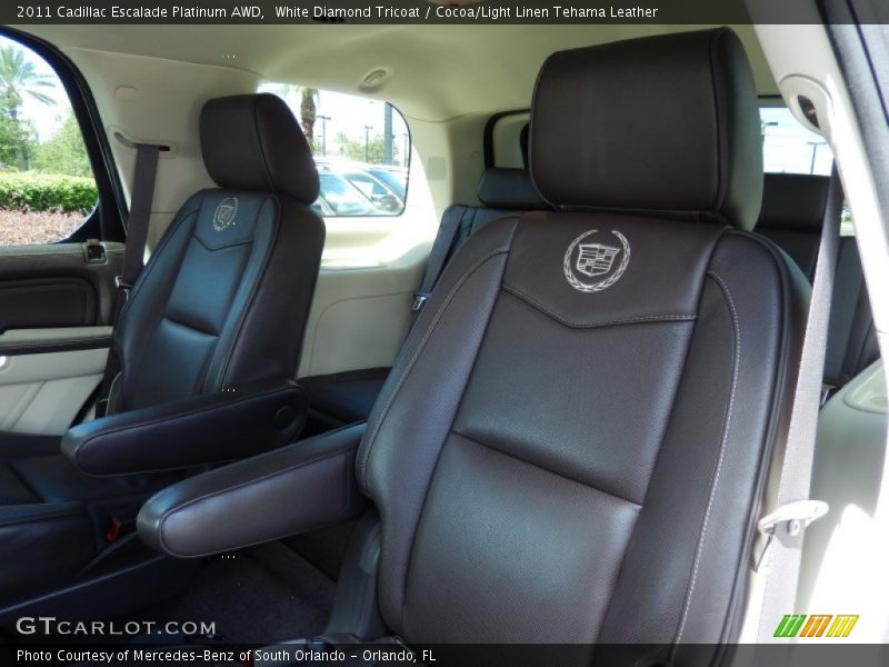 White Diamond Tricoat / Cocoa/Light Linen Tehama Leather 2011 Cadillac Escalade Platinum AWD