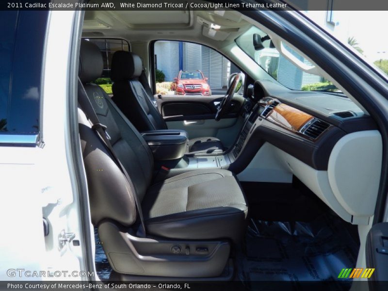 White Diamond Tricoat / Cocoa/Light Linen Tehama Leather 2011 Cadillac Escalade Platinum AWD