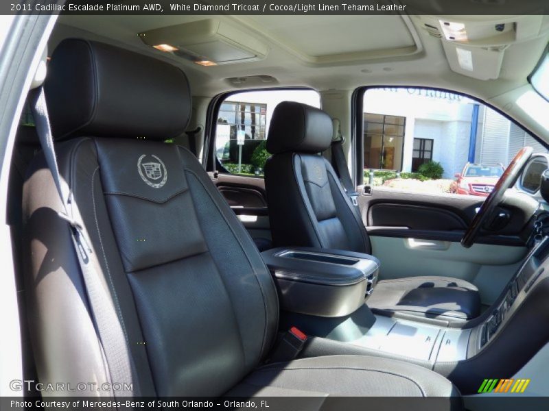 White Diamond Tricoat / Cocoa/Light Linen Tehama Leather 2011 Cadillac Escalade Platinum AWD