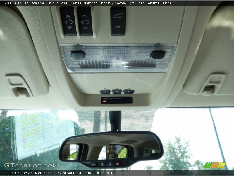 White Diamond Tricoat / Cocoa/Light Linen Tehama Leather 2011 Cadillac Escalade Platinum AWD