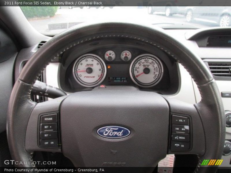 Ebony Black / Charcoal Black 2011 Ford Focus SES Sedan