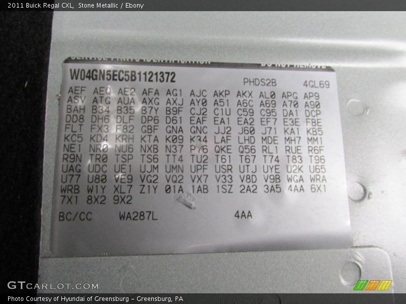 Stone Metallic / Ebony 2011 Buick Regal CXL