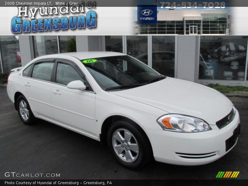 White / Gray 2008 Chevrolet Impala LT