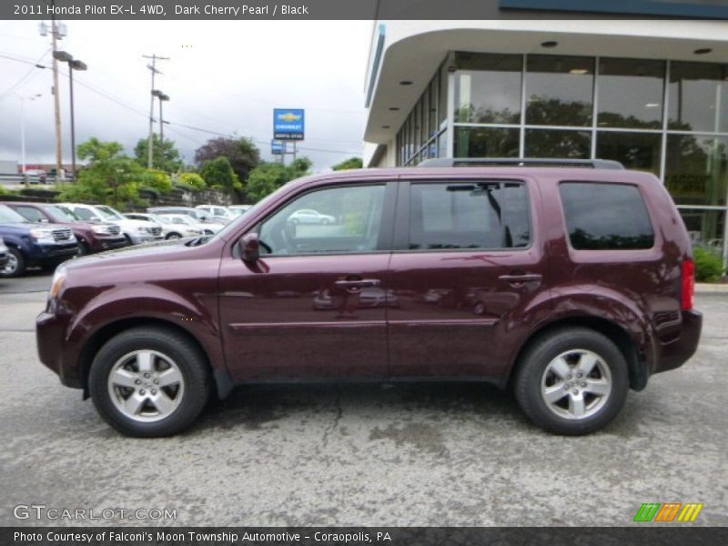 Dark Cherry Pearl / Black 2011 Honda Pilot EX-L 4WD