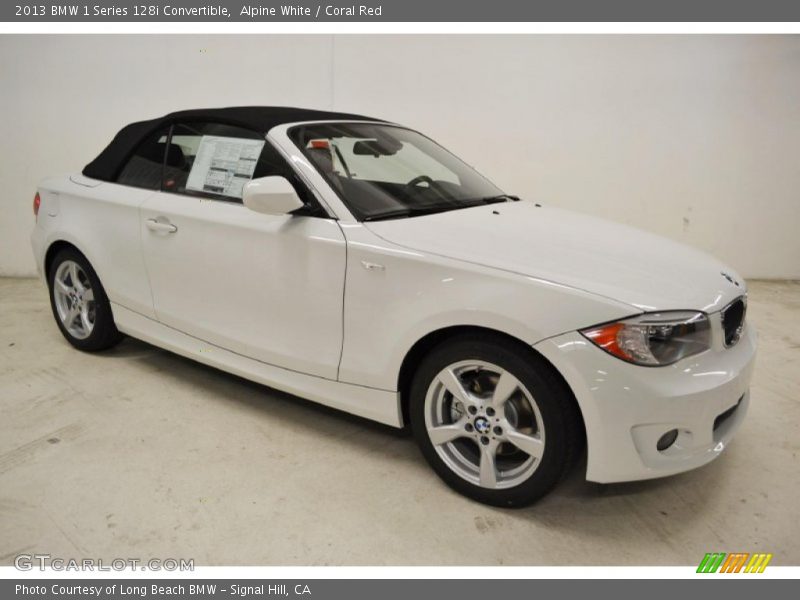 Alpine White / Coral Red 2013 BMW 1 Series 128i Convertible