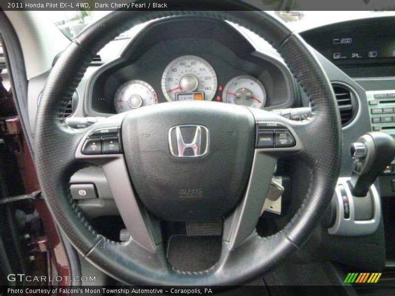 Dark Cherry Pearl / Black 2011 Honda Pilot EX-L 4WD
