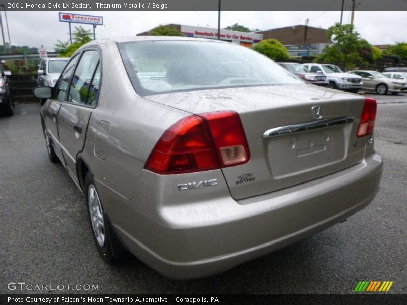 Titanium Metallic / Beige 2001 Honda Civic LX Sedan