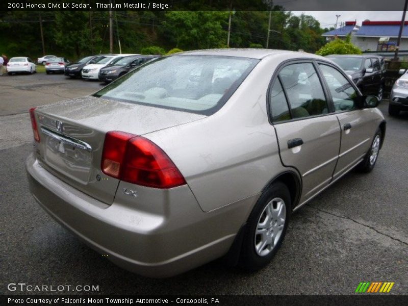 Titanium Metallic / Beige 2001 Honda Civic LX Sedan