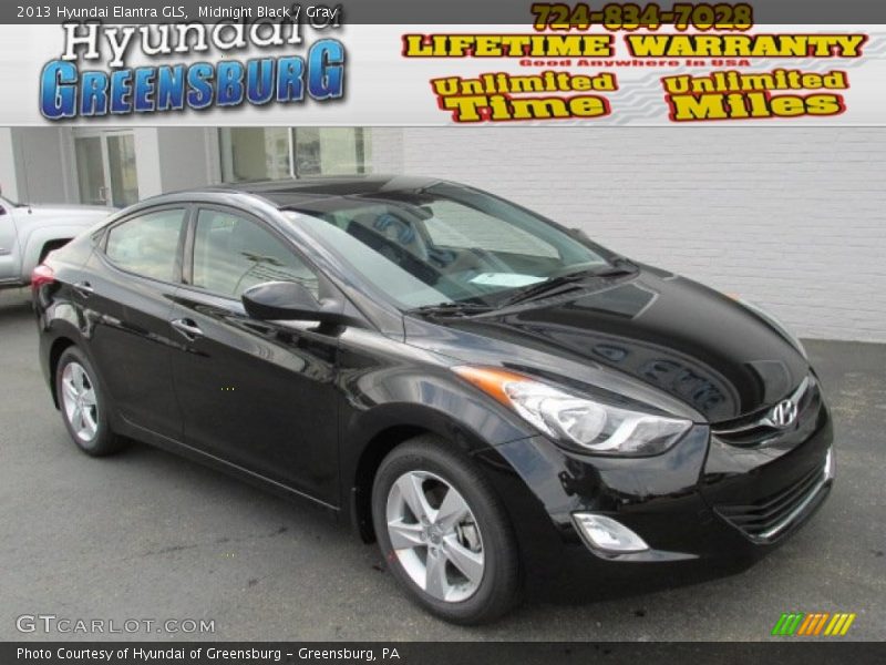 Midnight Black / Gray 2013 Hyundai Elantra GLS