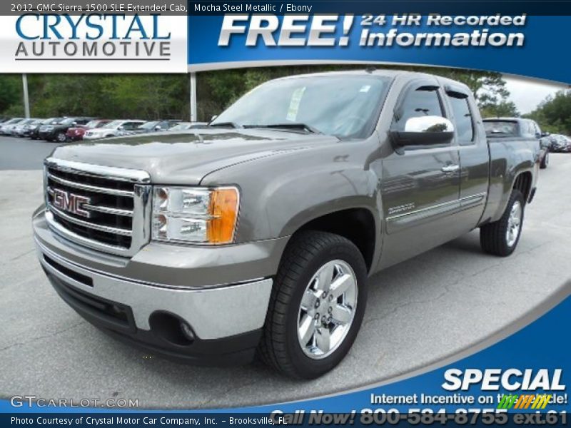 Mocha Steel Metallic / Ebony 2012 GMC Sierra 1500 SLE Extended Cab