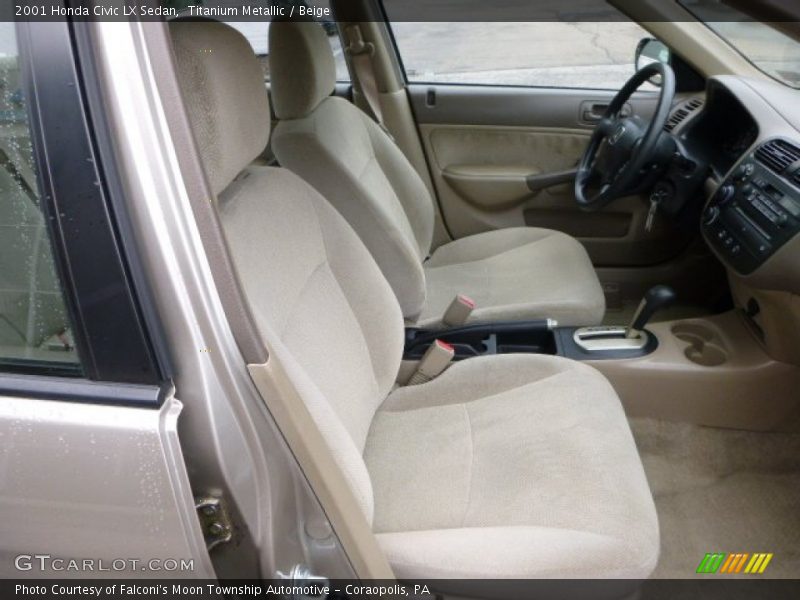 Titanium Metallic / Beige 2001 Honda Civic LX Sedan